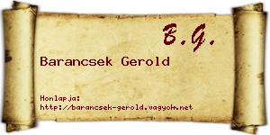 Barancsek Gerold névjegykártya